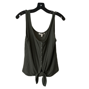 Express Dark Green Button-Front Tank Top